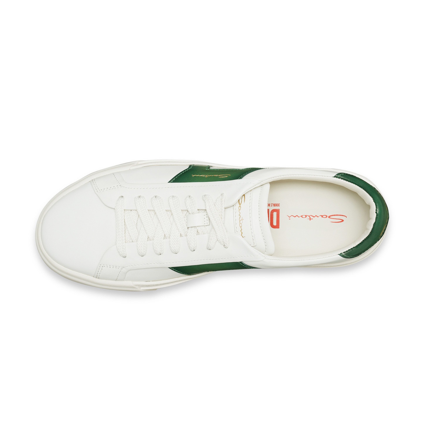 Men’s white and green leather double buckle sneaker - 5