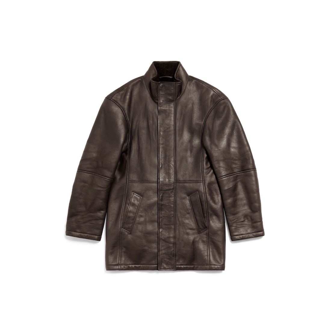 Men's Shearling Jacket in Dark Brown - 1
