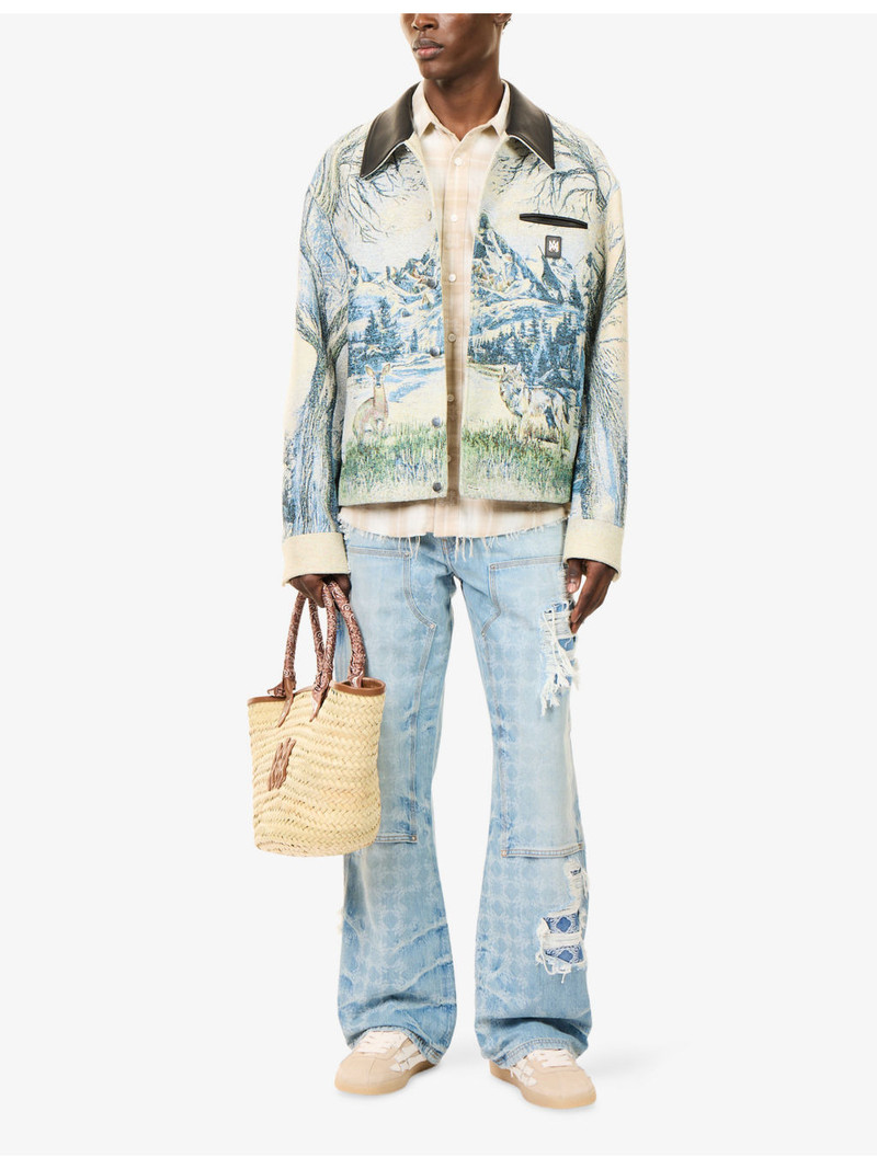 AMIRI Mountain Graphic-Print Cotton Blend Blouson Jacket outlook