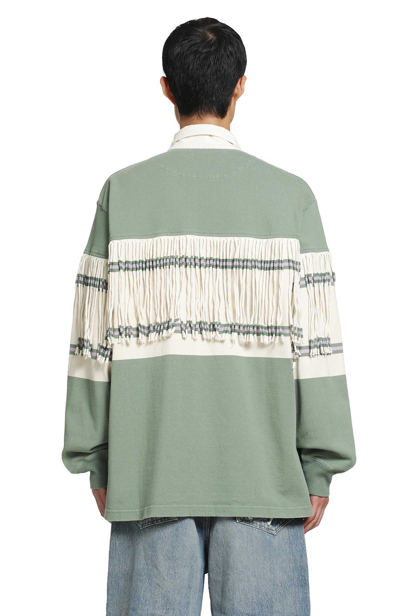 Panel Stripe Jersey Fringed Rugby Polo 3
