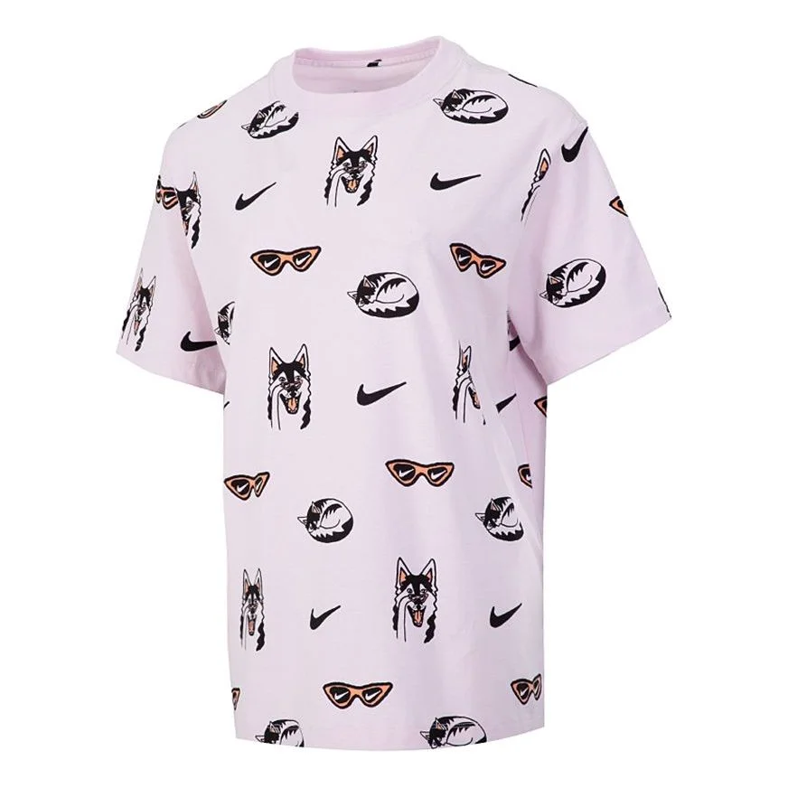 (WMNS) Nike AS W Nike Sportswear BF Dog AOP Regal PINK DJ1833-695 - 1