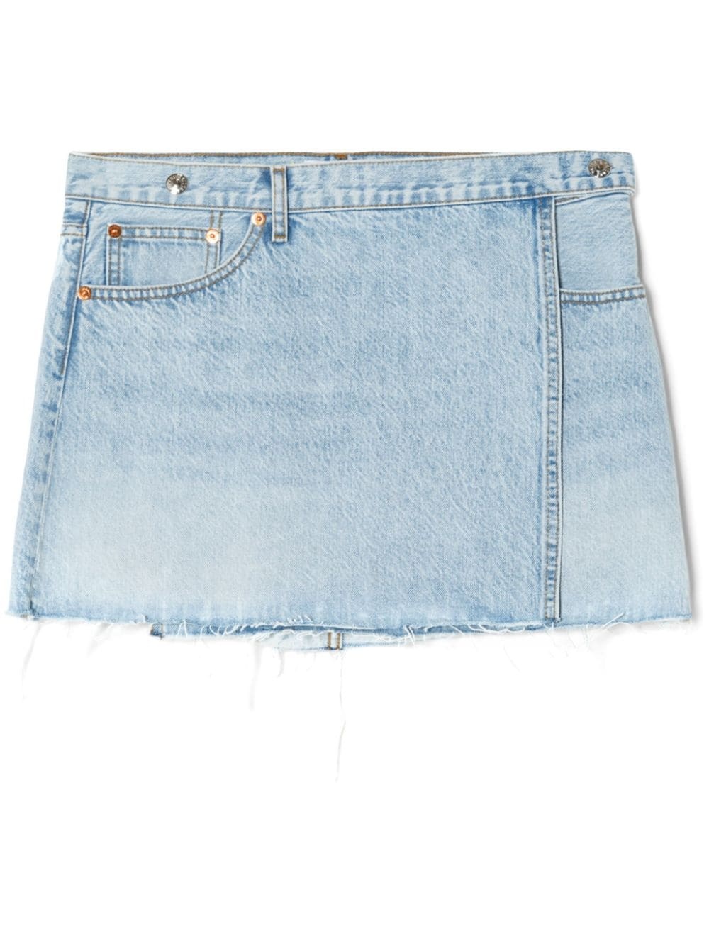 midi-rise wrap denim skirt - 1