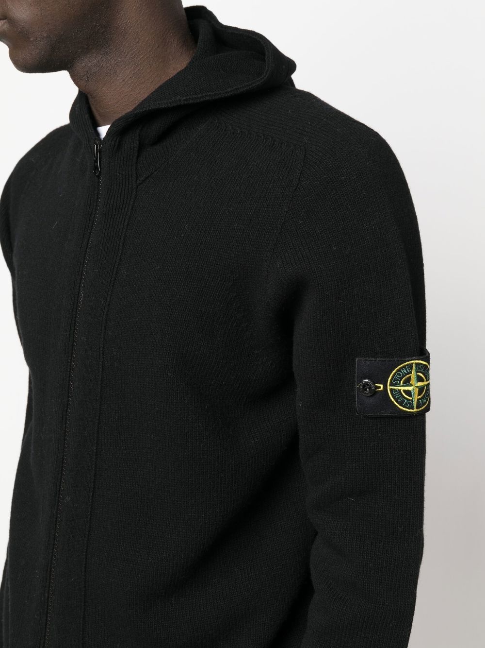 Compass-patch zip-up hoodie - 5