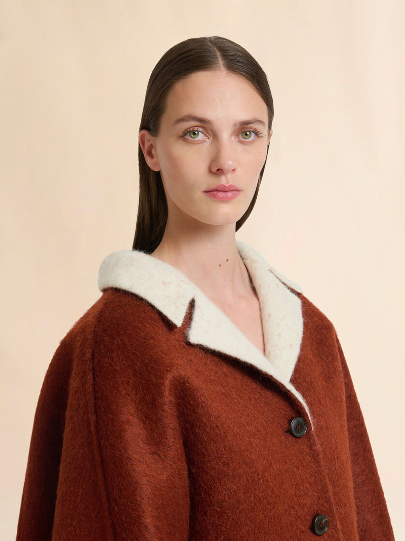 BROWN WOOL AND MOHAIR FELT JACKET 4