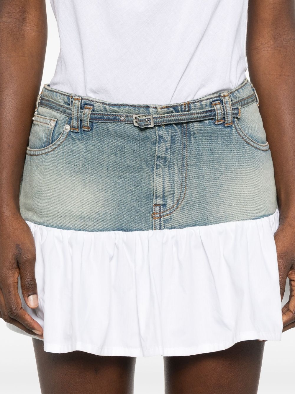 panelled mini skirt - 5