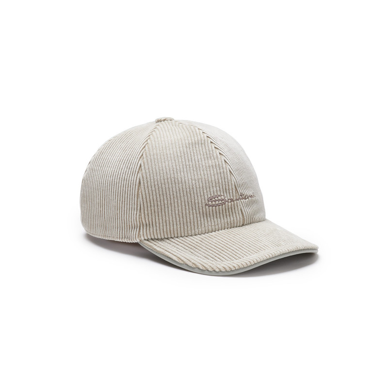 Santoni Grey velvet baseball cap outlook
