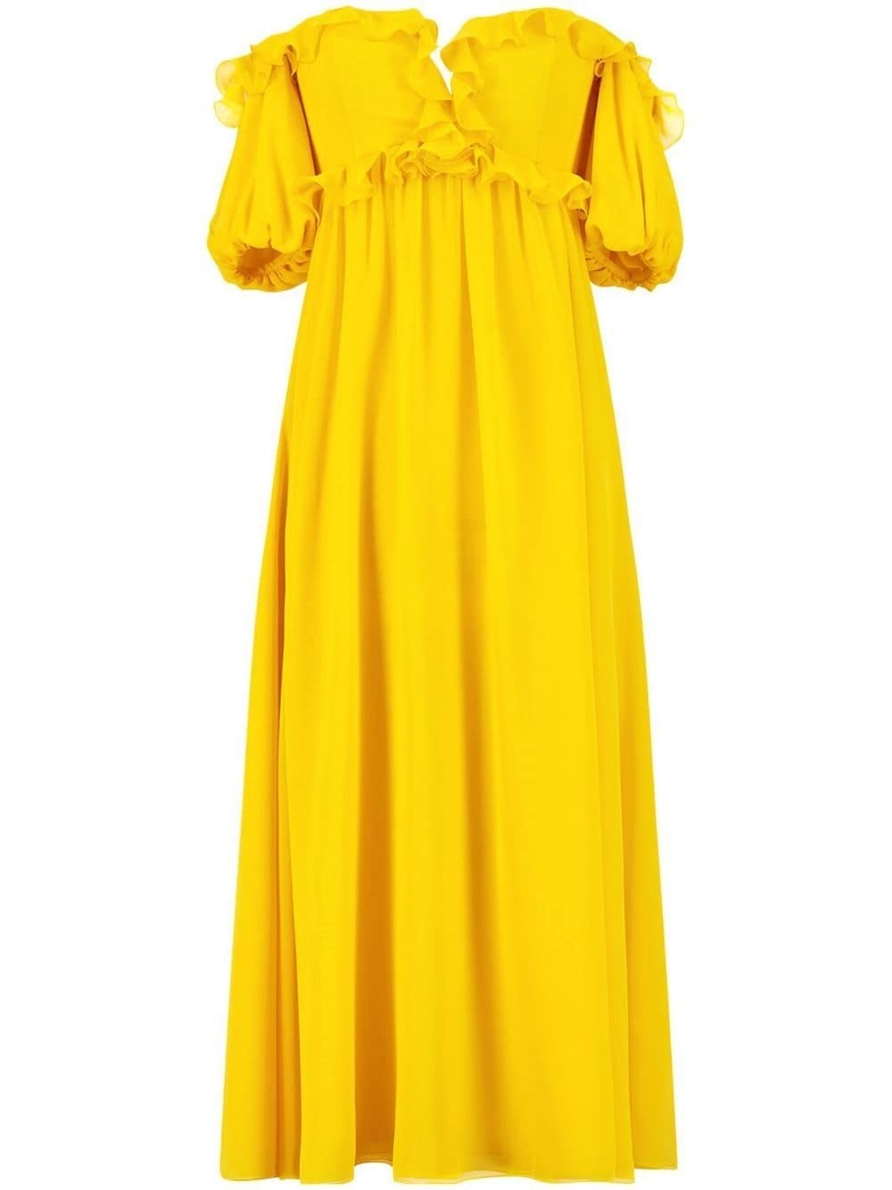 ruffle-detail off-shoulder dress - 1