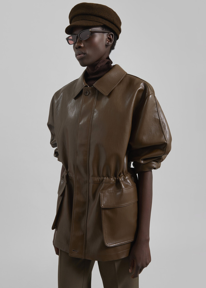 Cassel Faux Leather Jacket - Brown 6