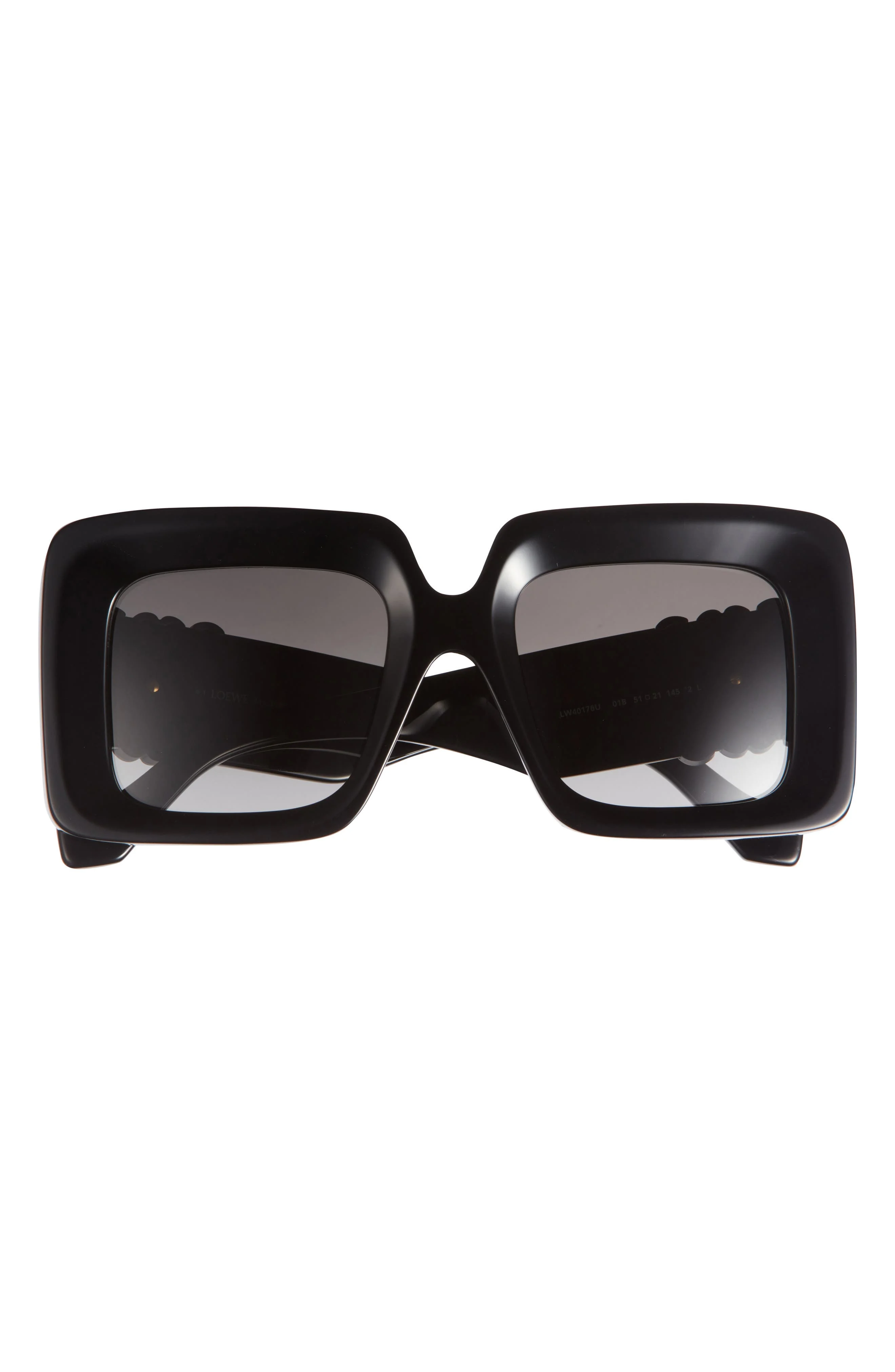 Loewe Anagram 51mm Square Sunglasses in Shiny Black /Gradient Smoke at Nordstrom - 1