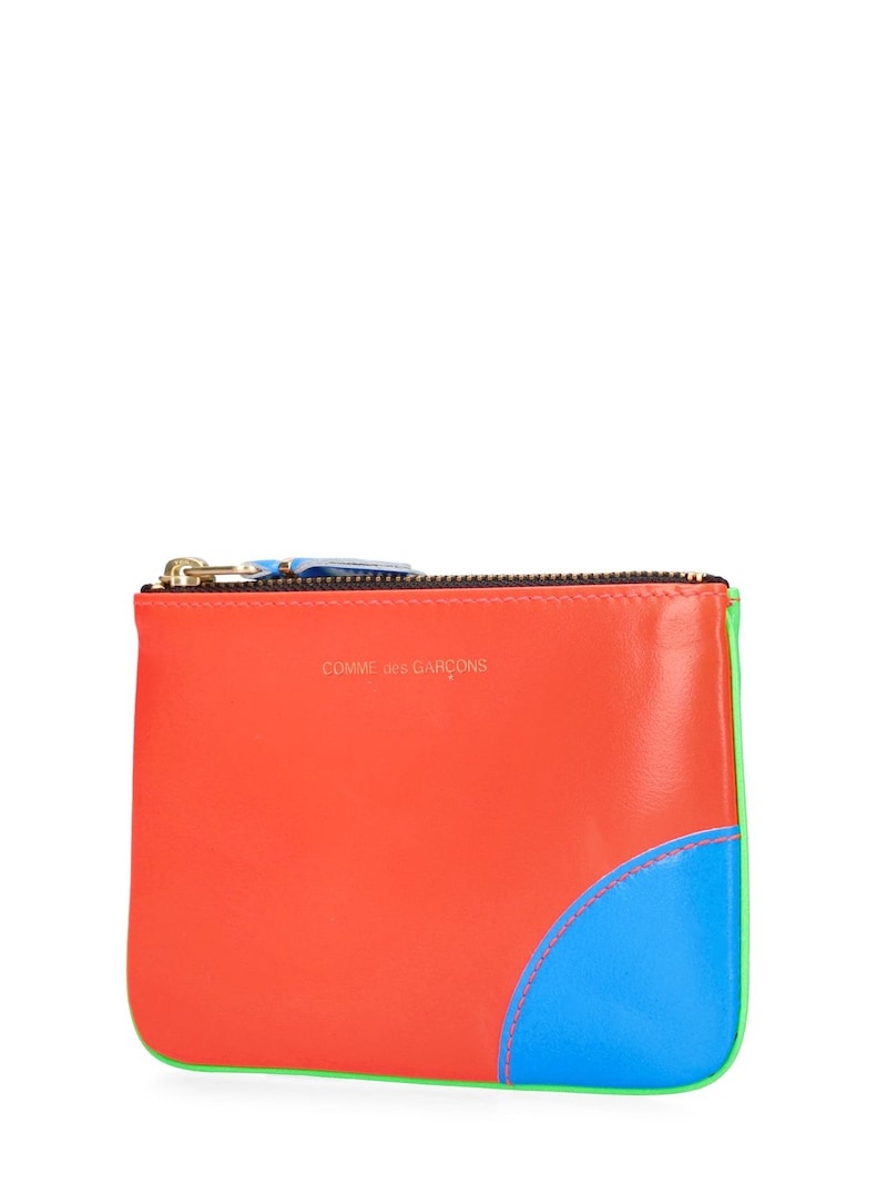 Super neon leather line zip wallet - 2