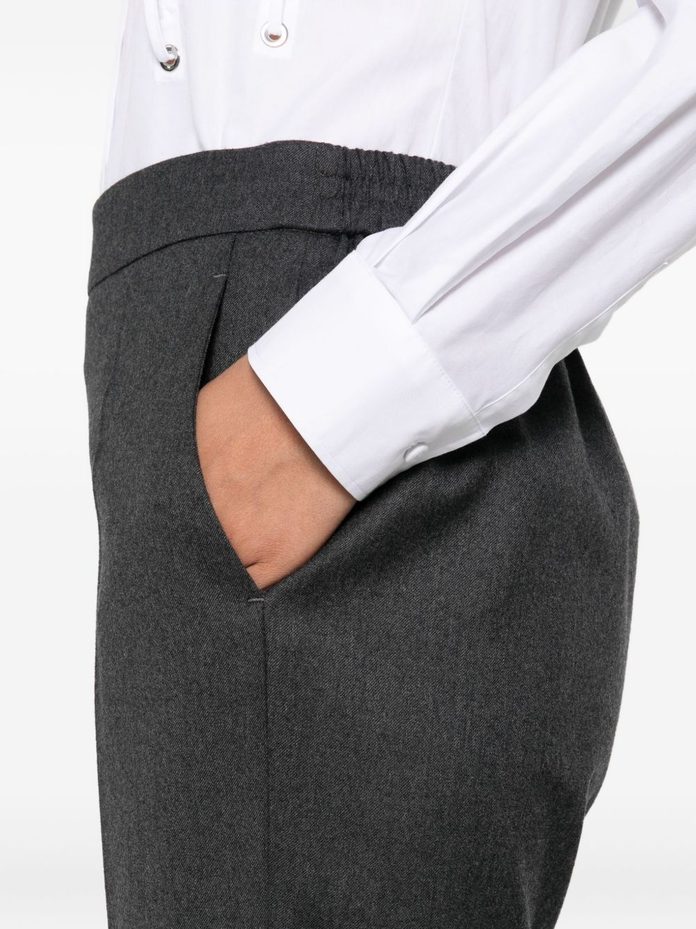 elasticated wool trousers - 5