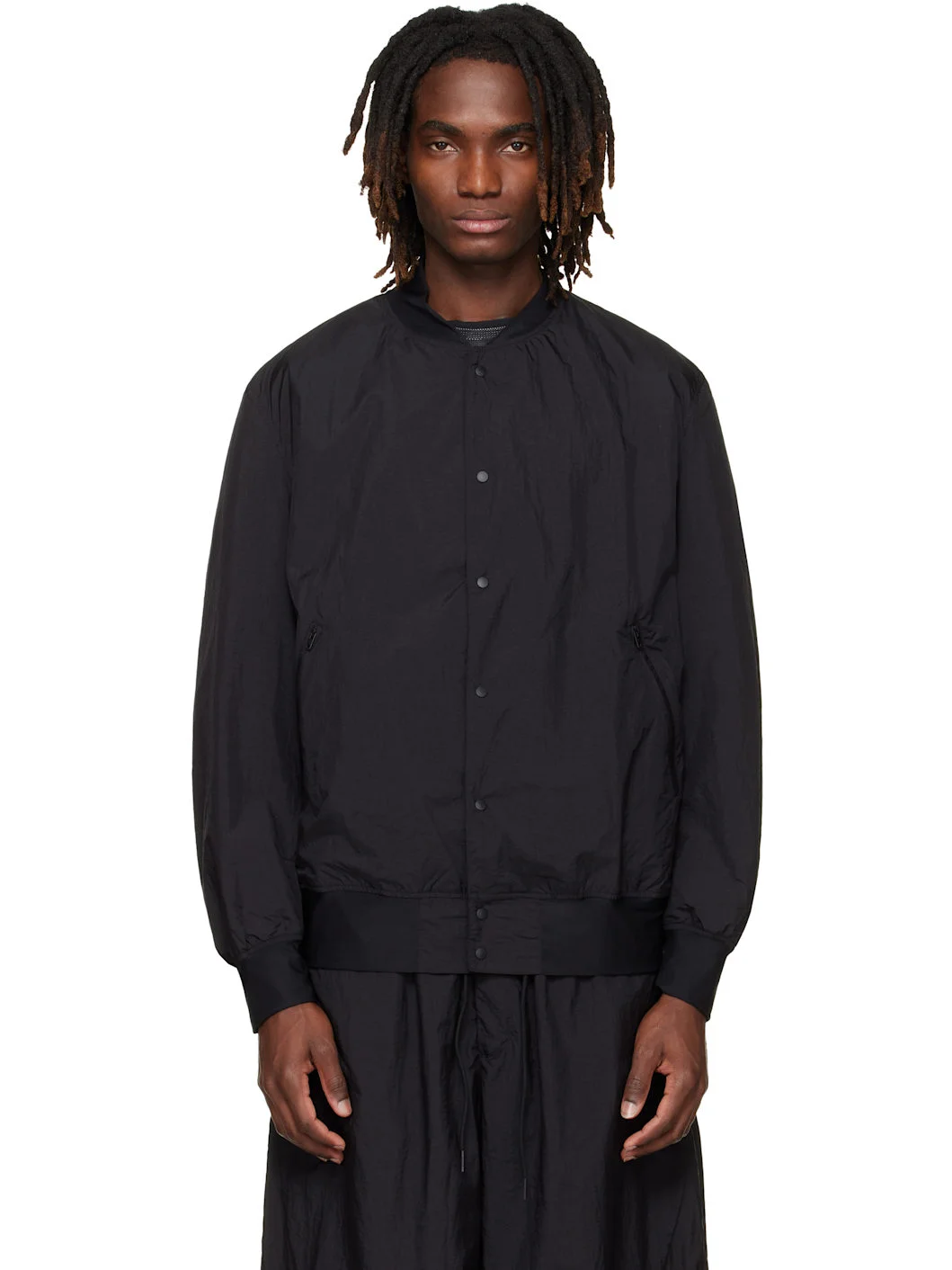 Black Collegiate Bomber Jacket - 1