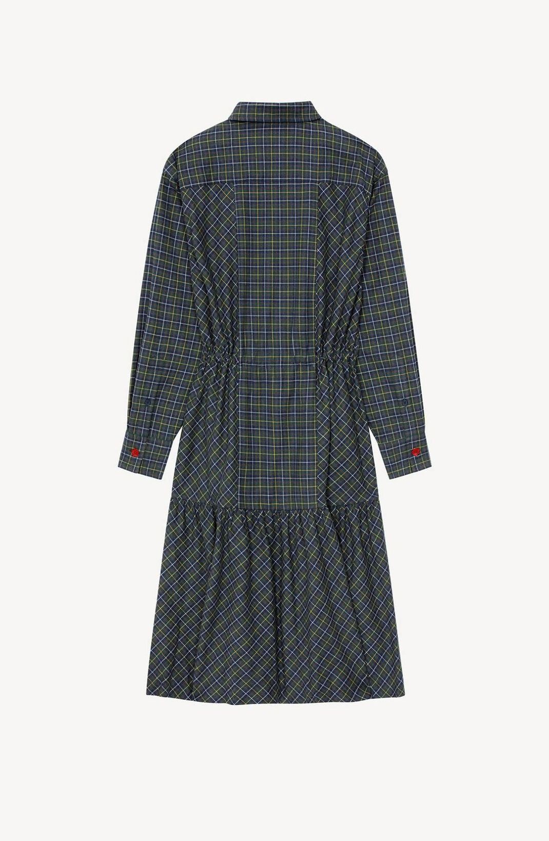 Checked midi-length shirt dress - 4
