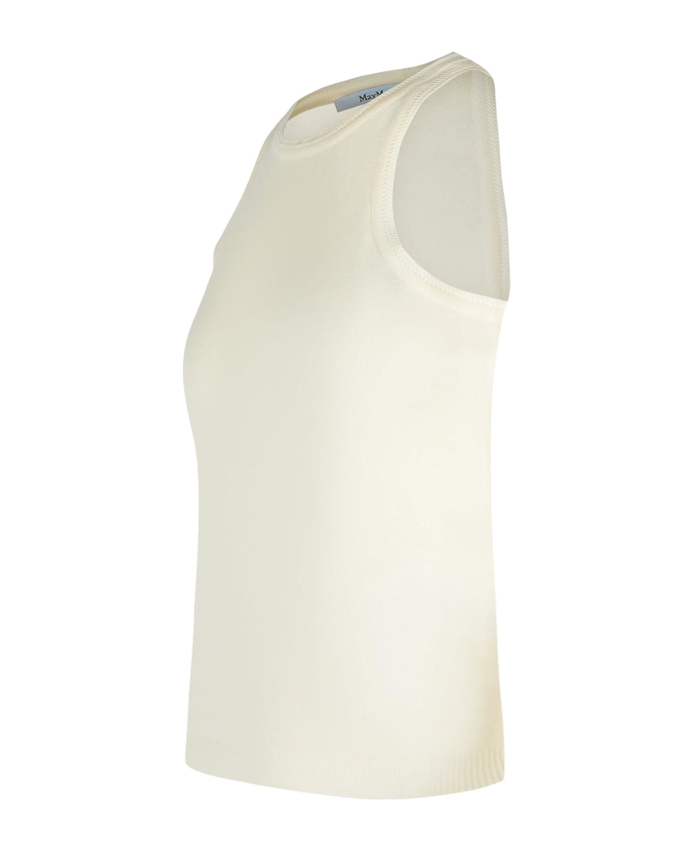 'arnes' White Cotton Tank Top - 2
