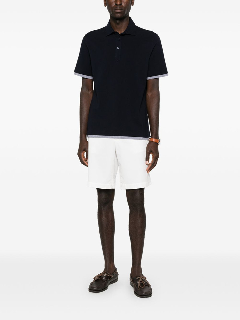 Brunello Cucinelli buttoned trim polo shirt outlook