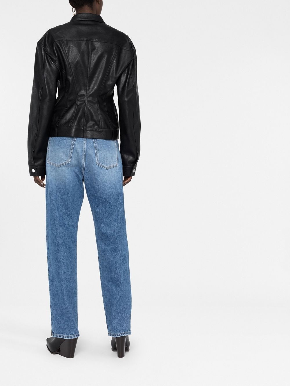 fitted button-up jacket - 6