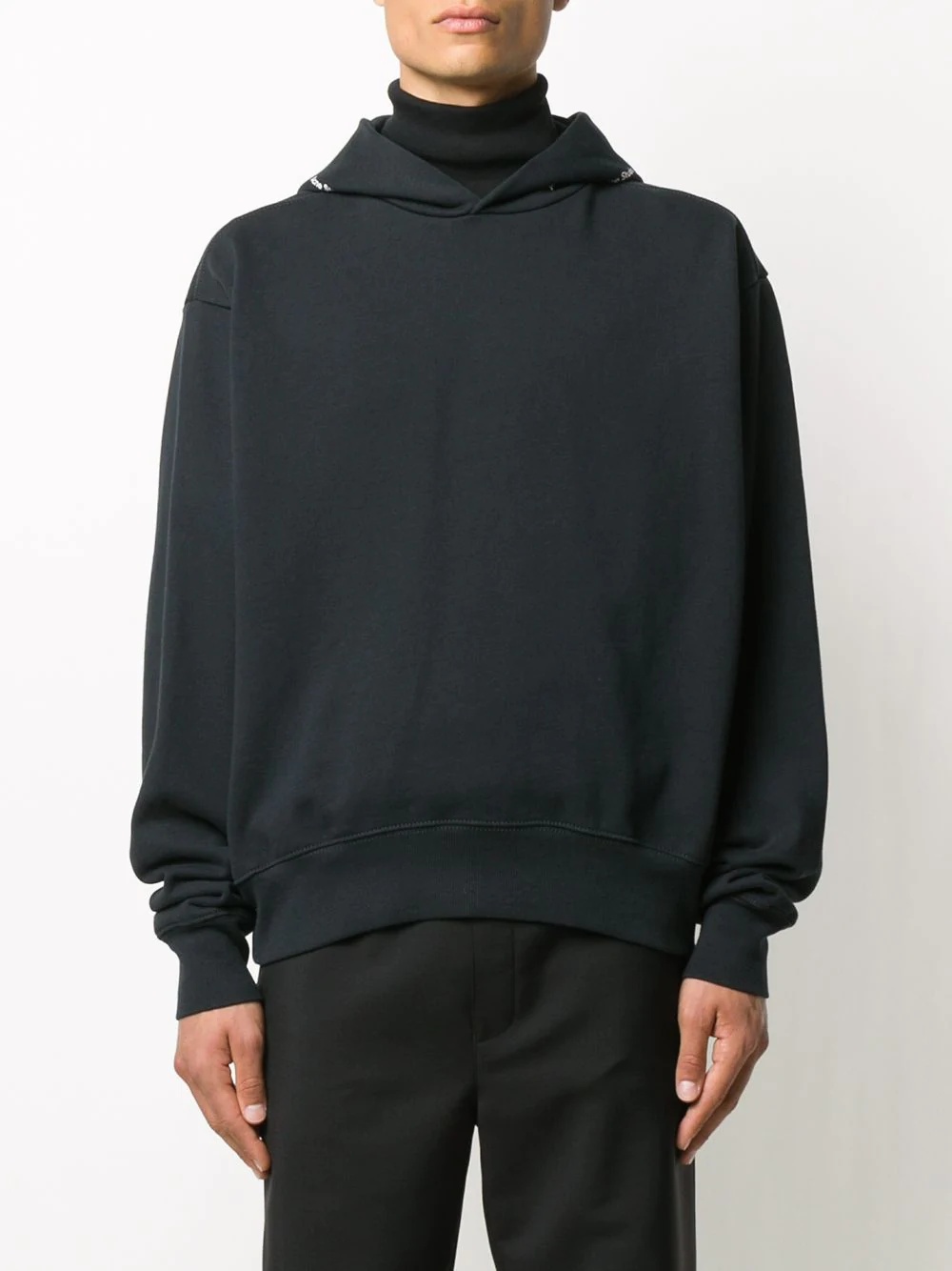 logo print hooded sweatshirt - 3