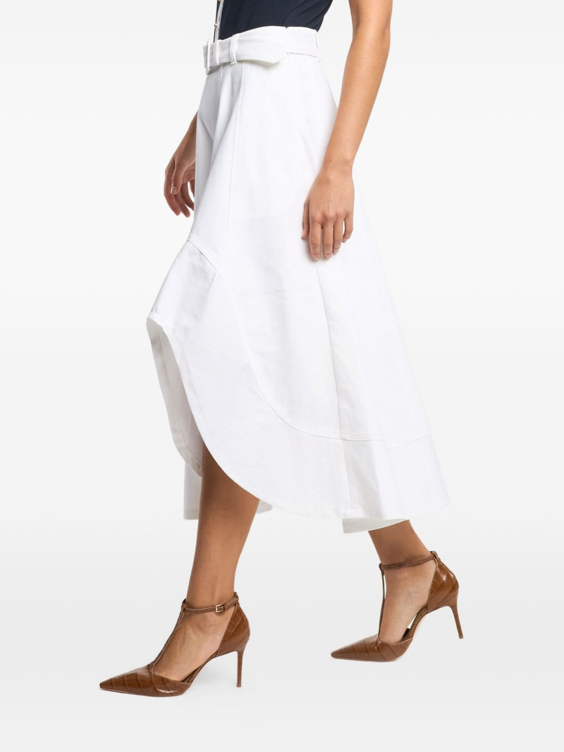 Zelda Jean belted asymmetric midi skirt 3