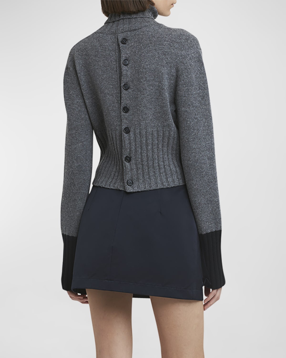 Turtleneck Button Knit Sweater - 6