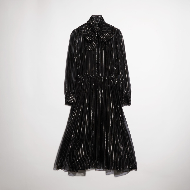 Pinstripe silk organza chemisier dress - 1