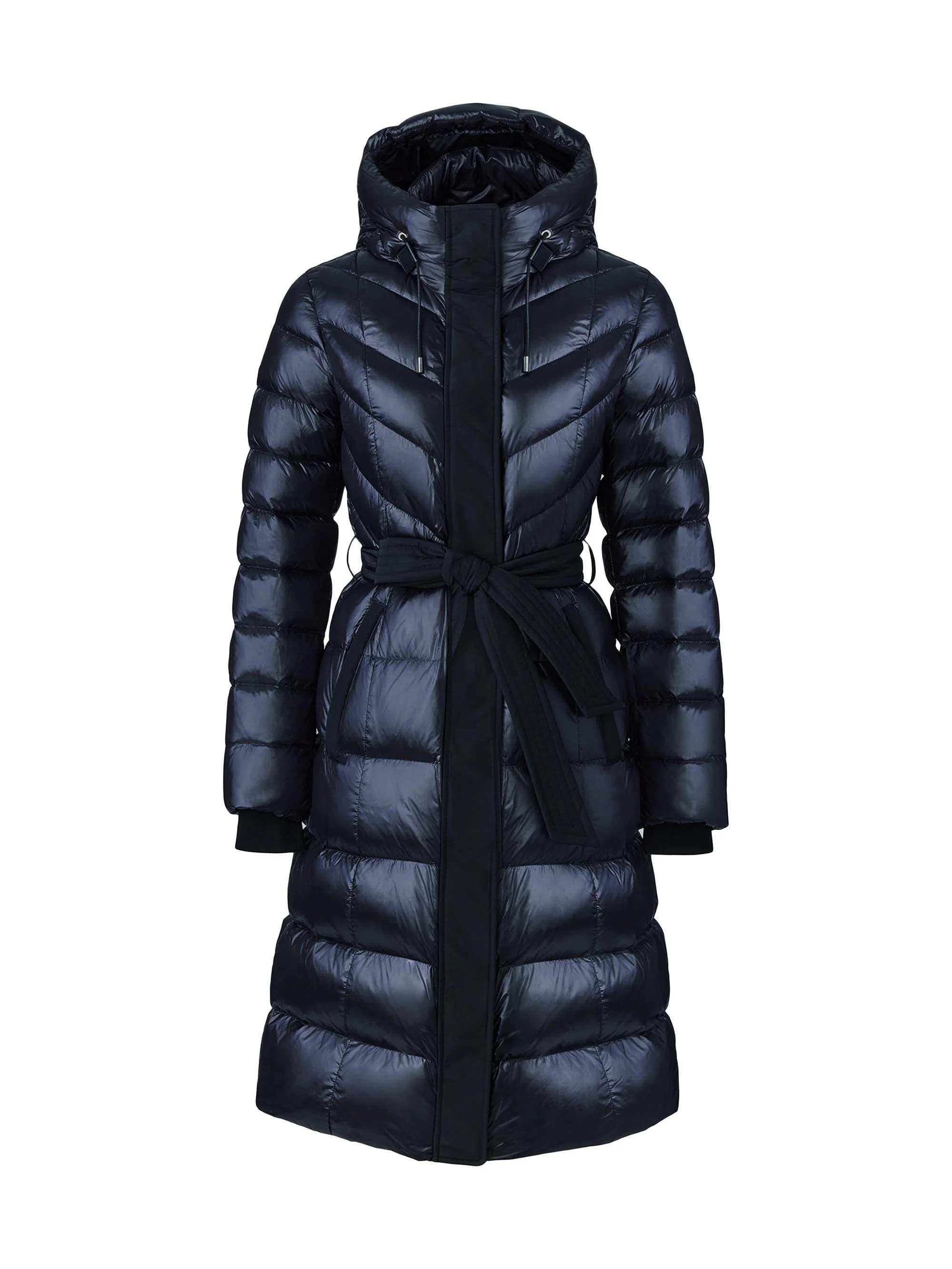 Women's Coralia Down Belted Puffer Coat - Black - 1