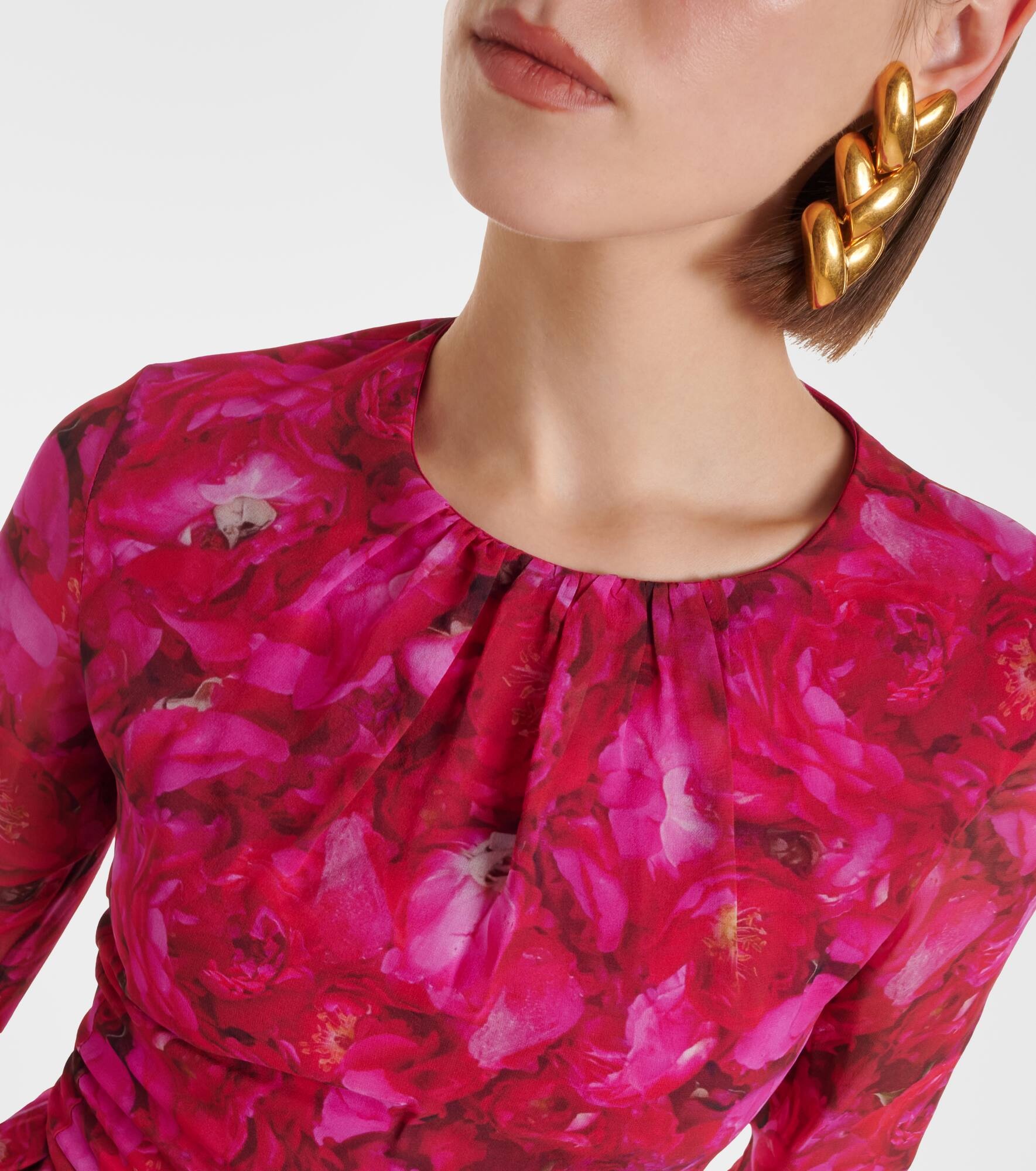 Rose Mania silk georgette minidress - 4