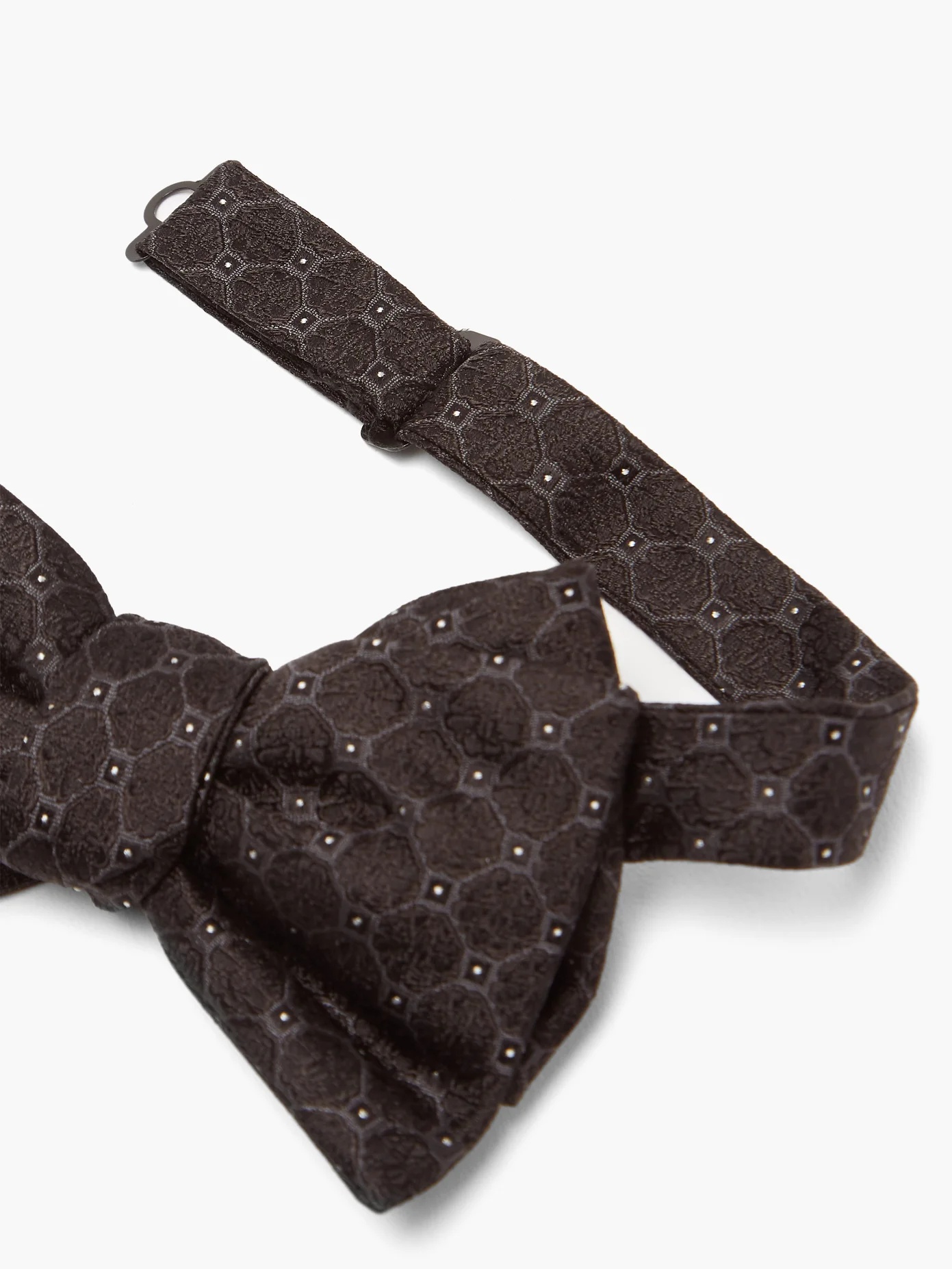 Honeycomb-jacquard silk bow tie - 4