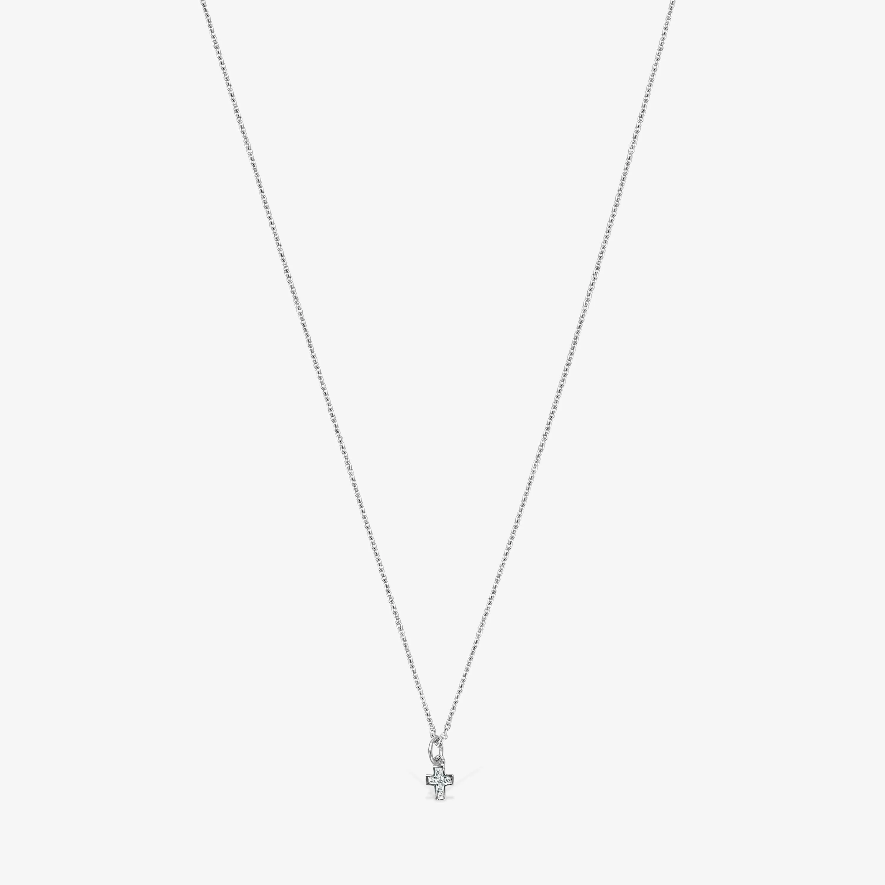 Les Classiques Cross Necklace in 18K white gold with Diamonds - 1