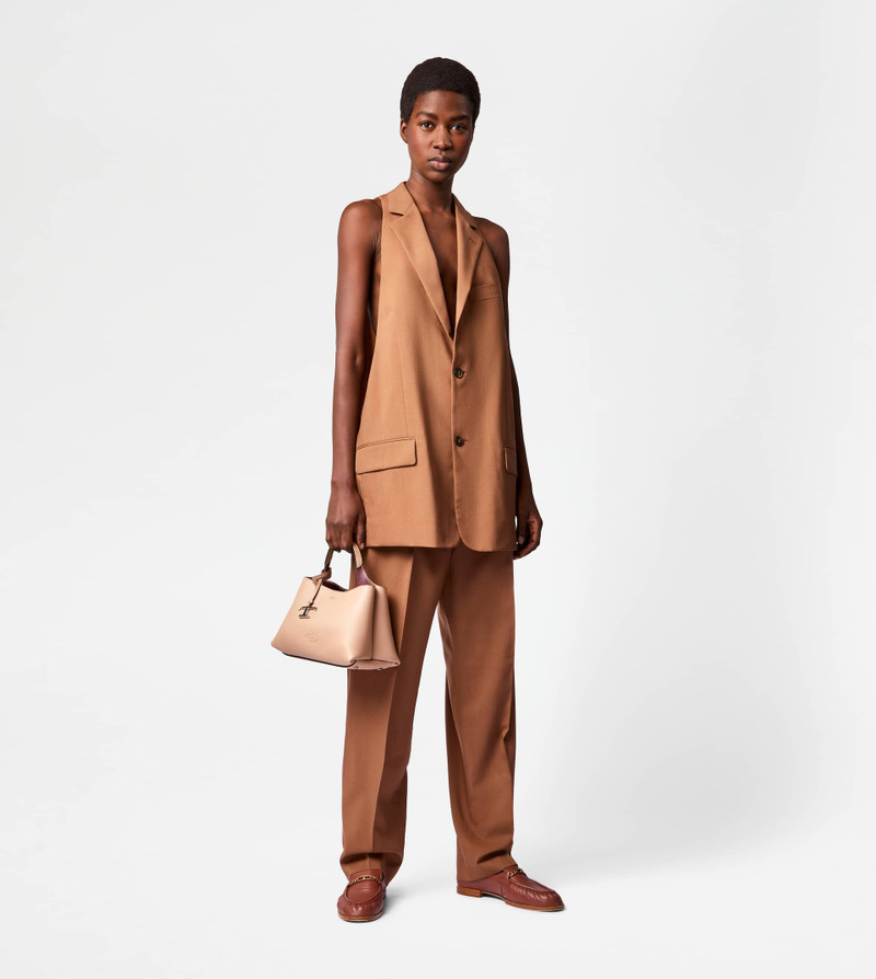 Tod's GILET IN SILK BLEND WOOL - BROWN outlook