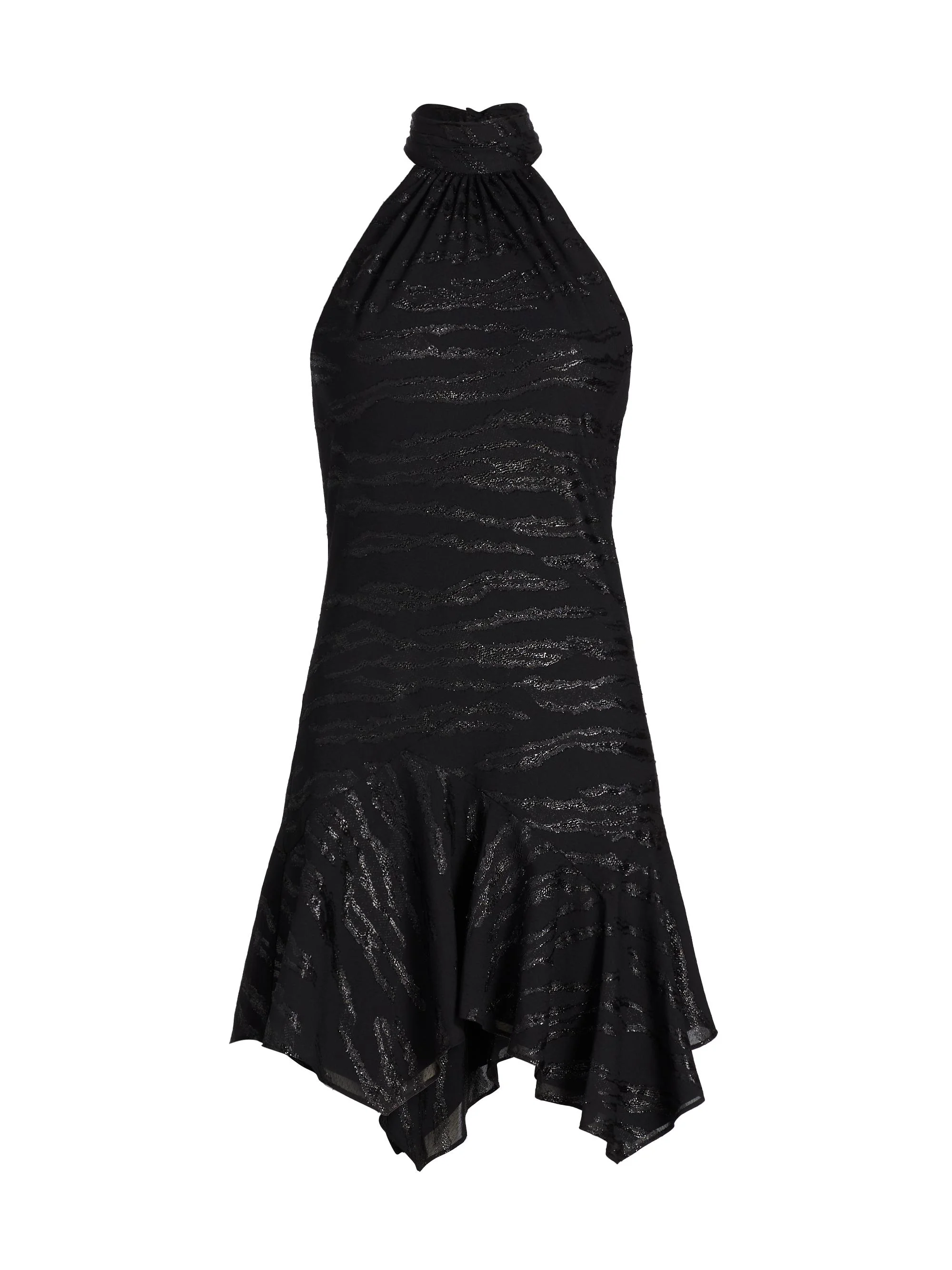 Women's Nari Halterneck Minidress - Black Lurex - 1