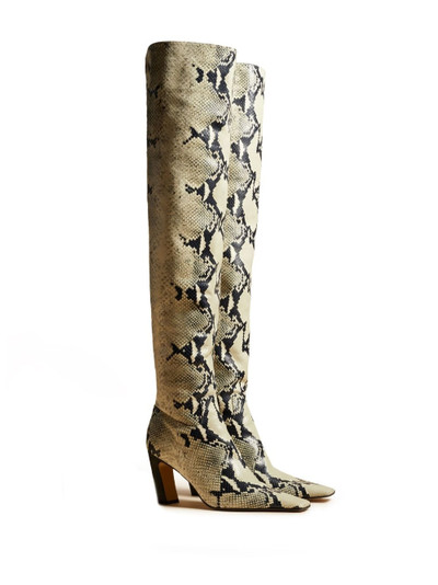 KHAITE The Marfa python-effect knee high boots outlook