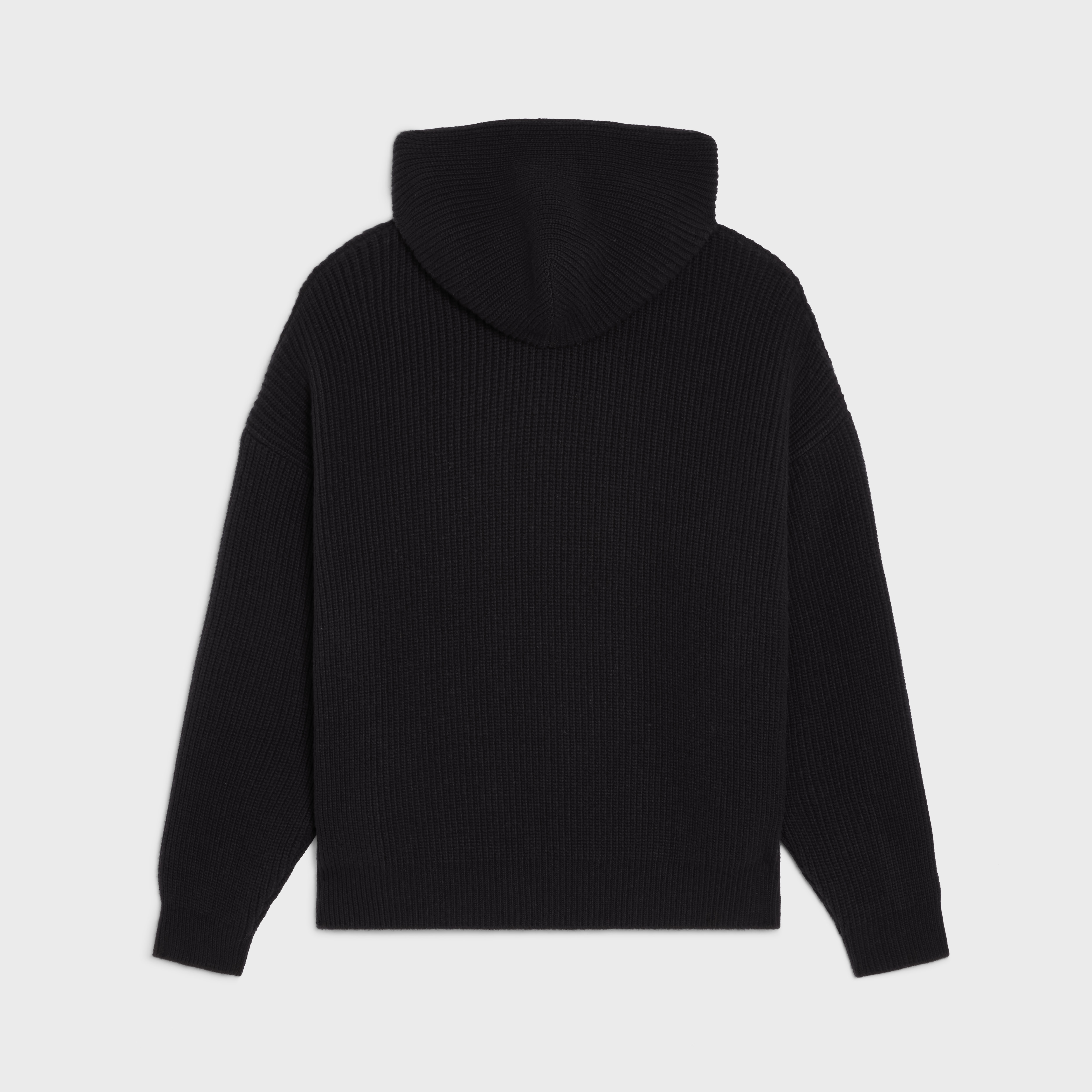 CELINE EMBROIDERED HOODED SWEATER IN RIBBED WOOL - 2