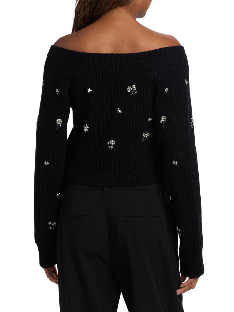 Women's Novah Crystal-Embellished Cardigan - Black 5
