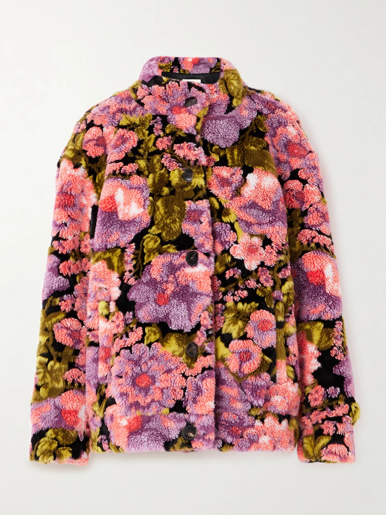Floral-print Fleece Jacket - 1