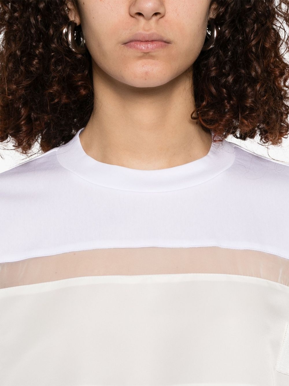 contrast-panel T-shirt - 5