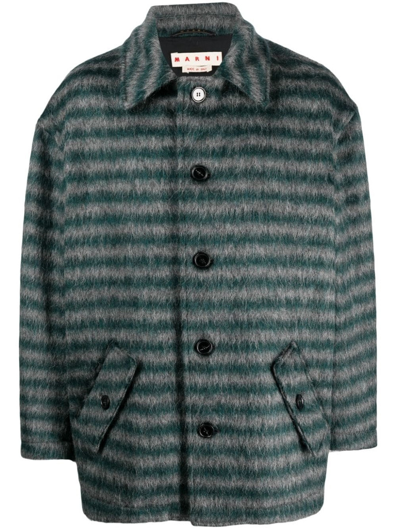 single-breasted striped coat 1
