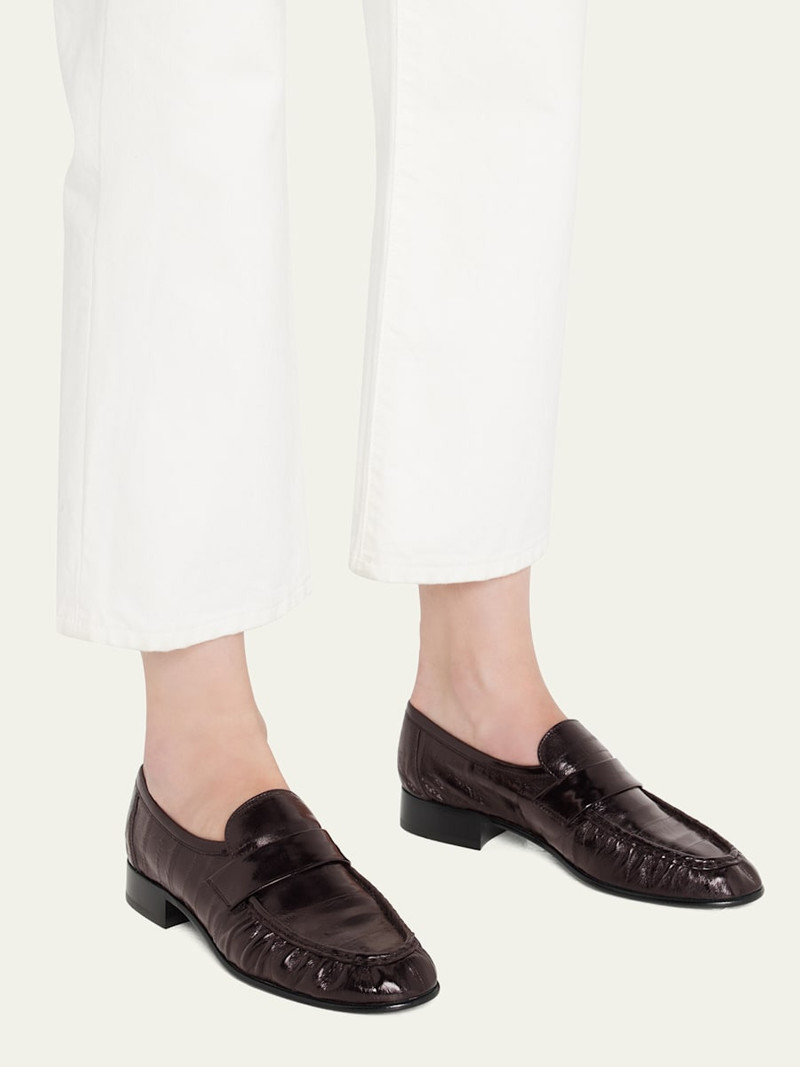 The Row Soft Leather Flat Loafers outlook