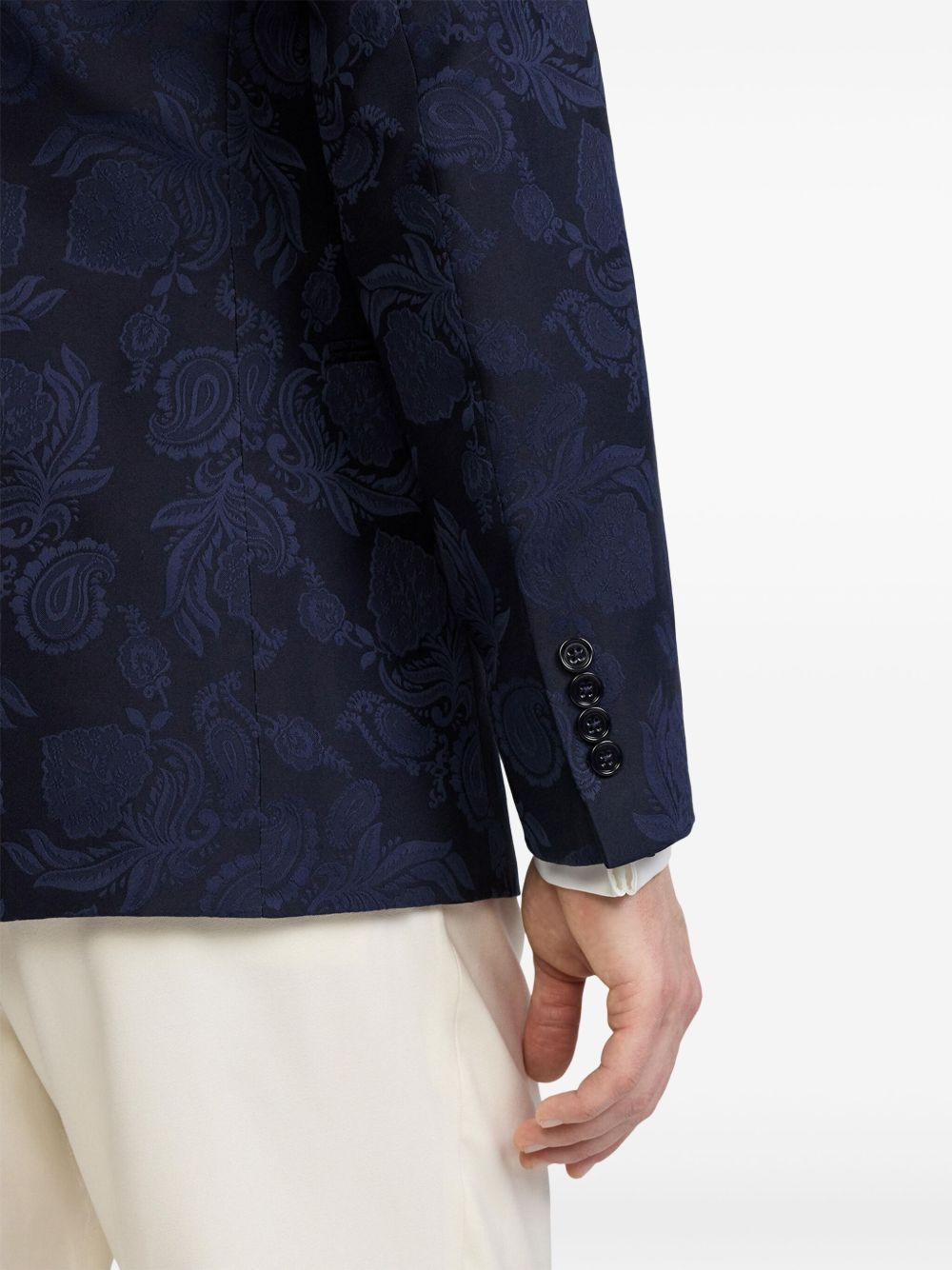 floral-jacquard blazer - 7