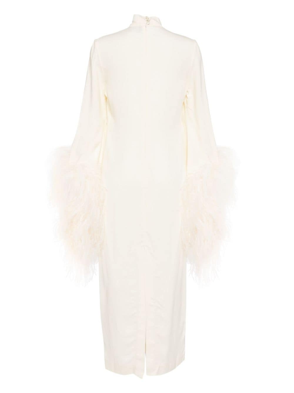 Feather sleeve midi-dress - 4
