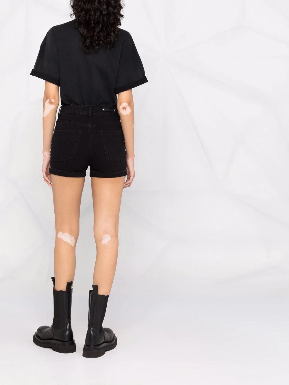 Stones denim hot pants - 4