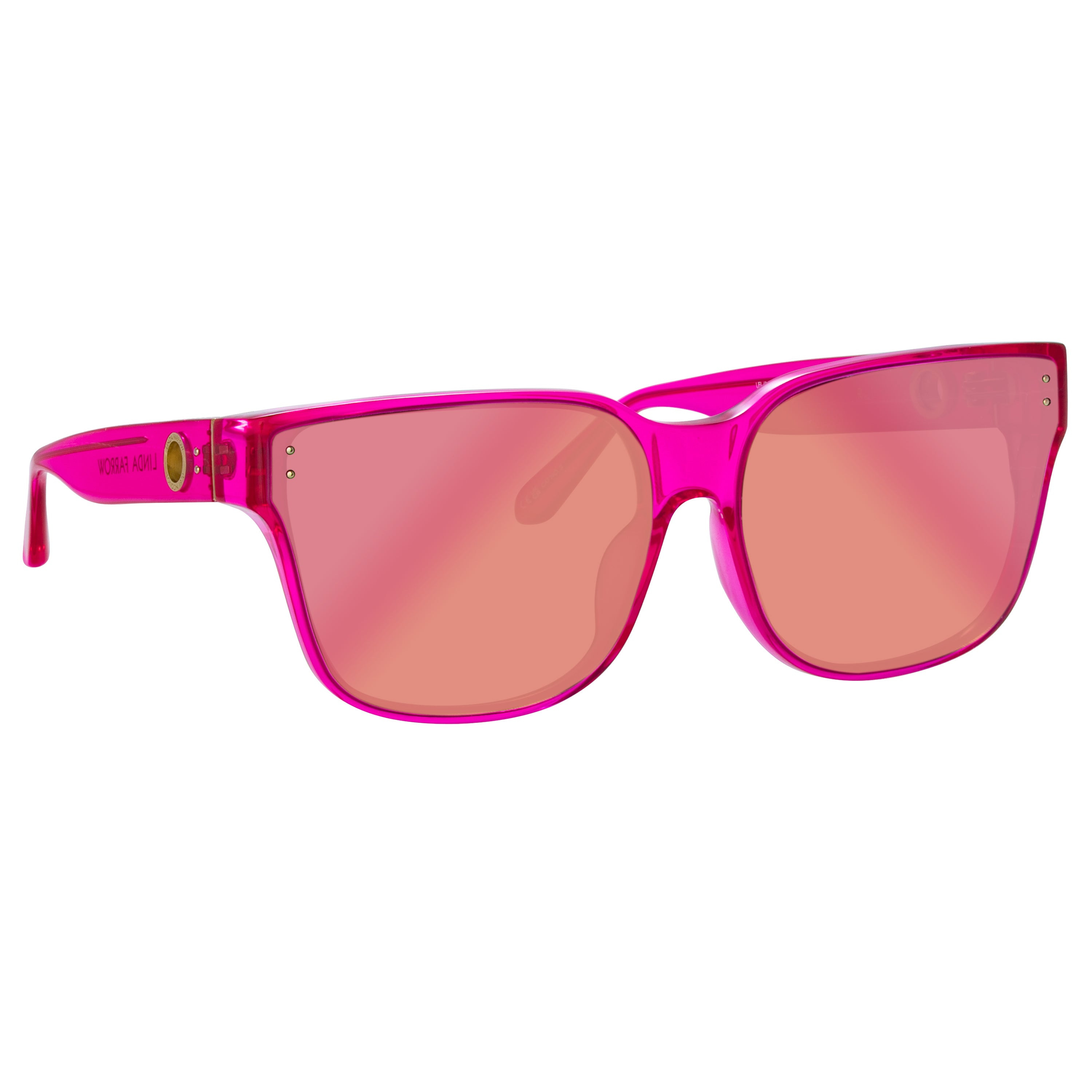 RUI OVERSIZED SUNGLASSES IN NEON PINK - 3