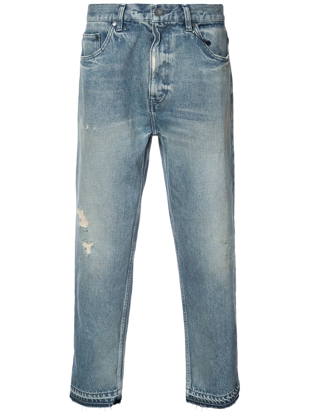 cropped distressed effect jeans - 1