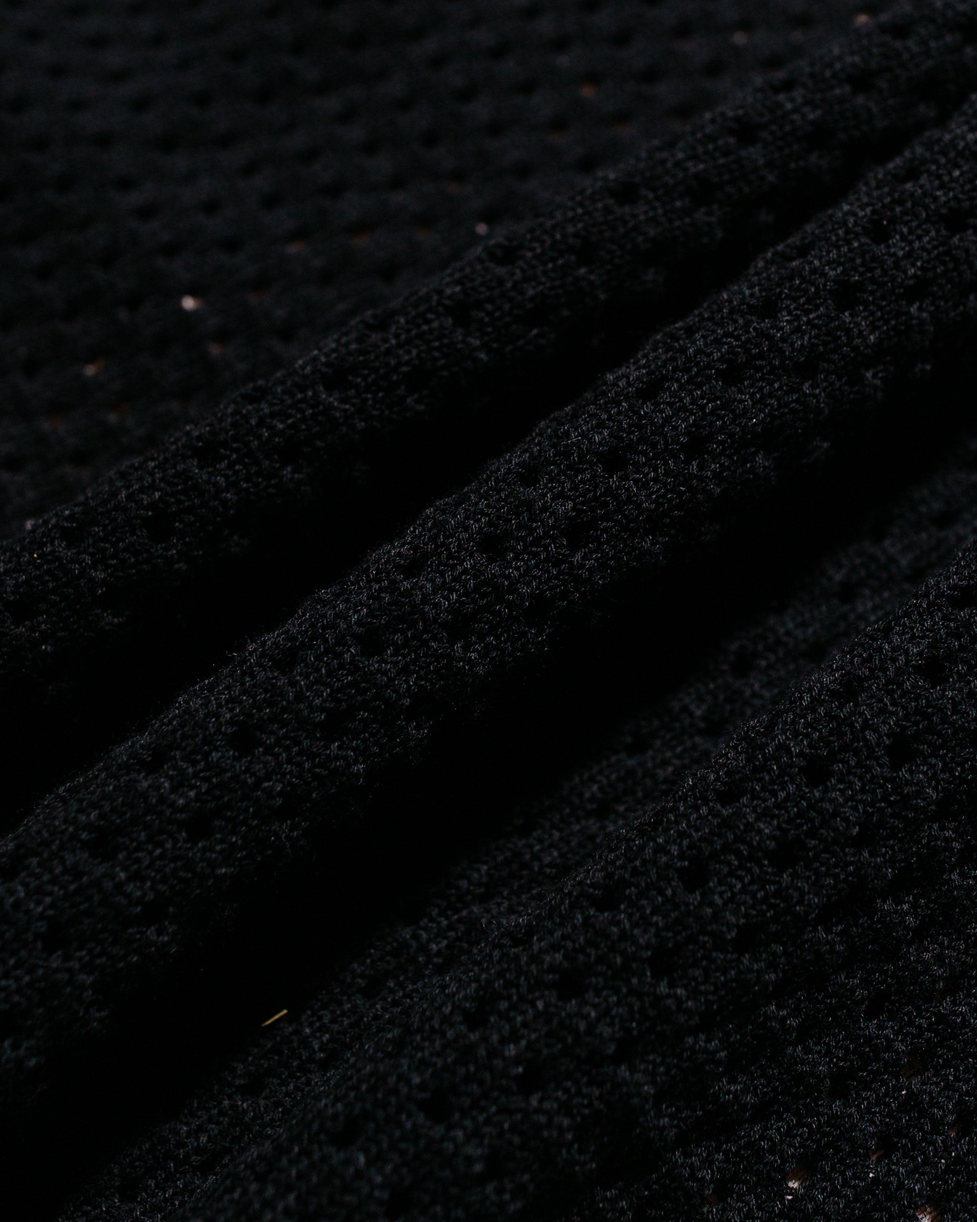 Knit Polo Mesh Stripe Black - 6
