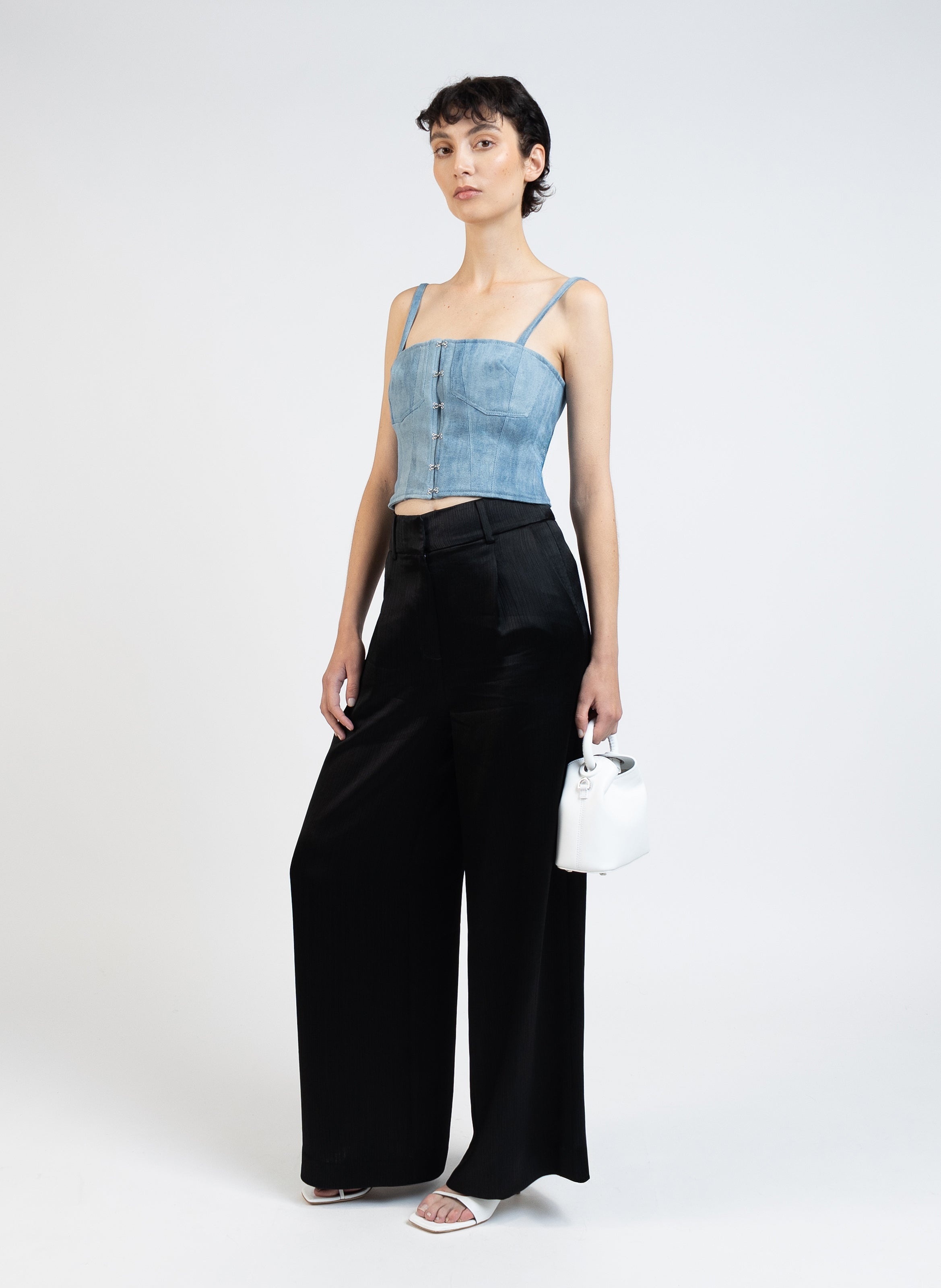 Denim Bustier Top/Light Blue - 3
