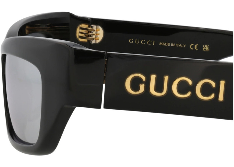 Gucci Cat Eye-Frame Recycled Acetate Sunglasses Black/Black/Silver (GG1296S-30013841-002) 4