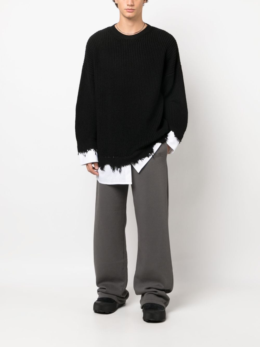 layered waffle-knit jumper - 2