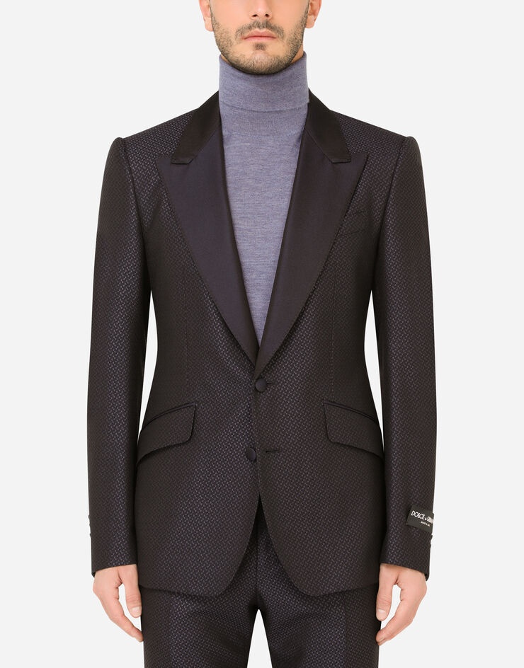 Silk jacquard Sicilia-fit tuxedo jacket - 1