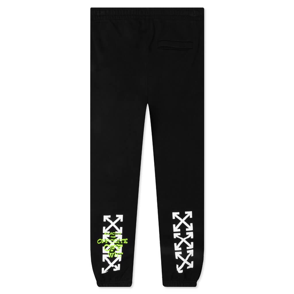OPPOSITE ARR SLIM SWEATPANTS - BLACK/LIME - 2