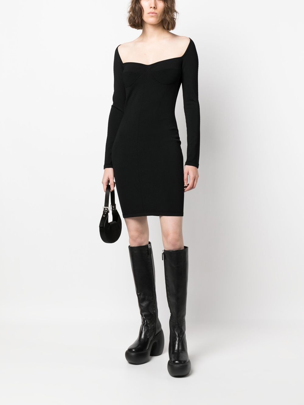 long-sleeved mini dress - 2