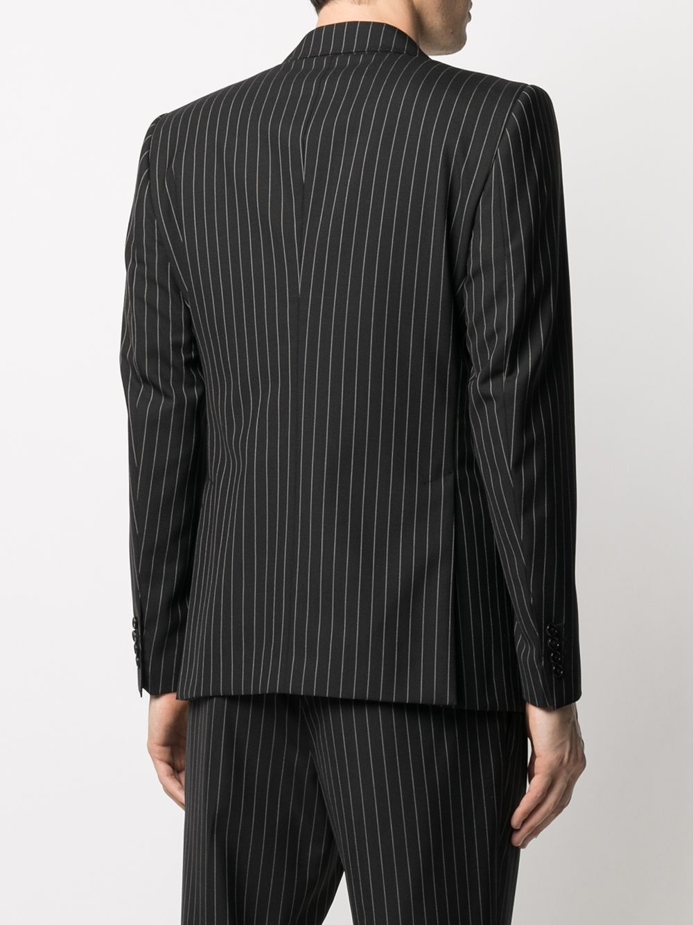 pinstripe peak-lapel blazer - 4